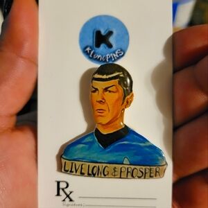 Spock tribute pin.